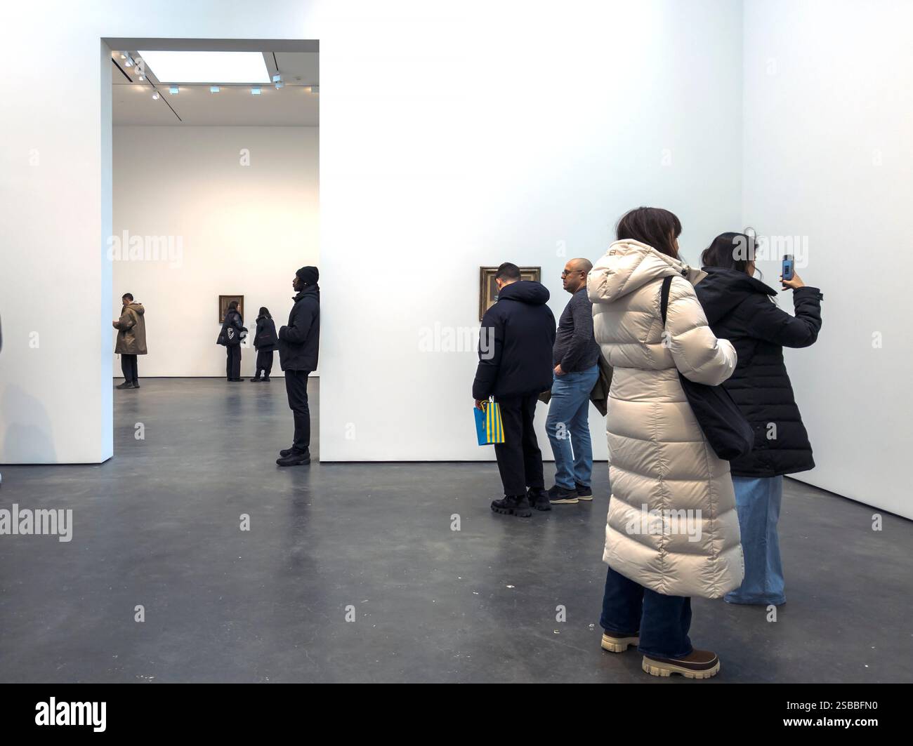 Visitors to the David Zwirner Gallery in Chelsea in New York on Saturday, January 25, 2025 view the show “Giorgio Morandi: Masterpieces from the Magnani-Rocca Foundation “. (© Richard B. Levine) Stock Photo