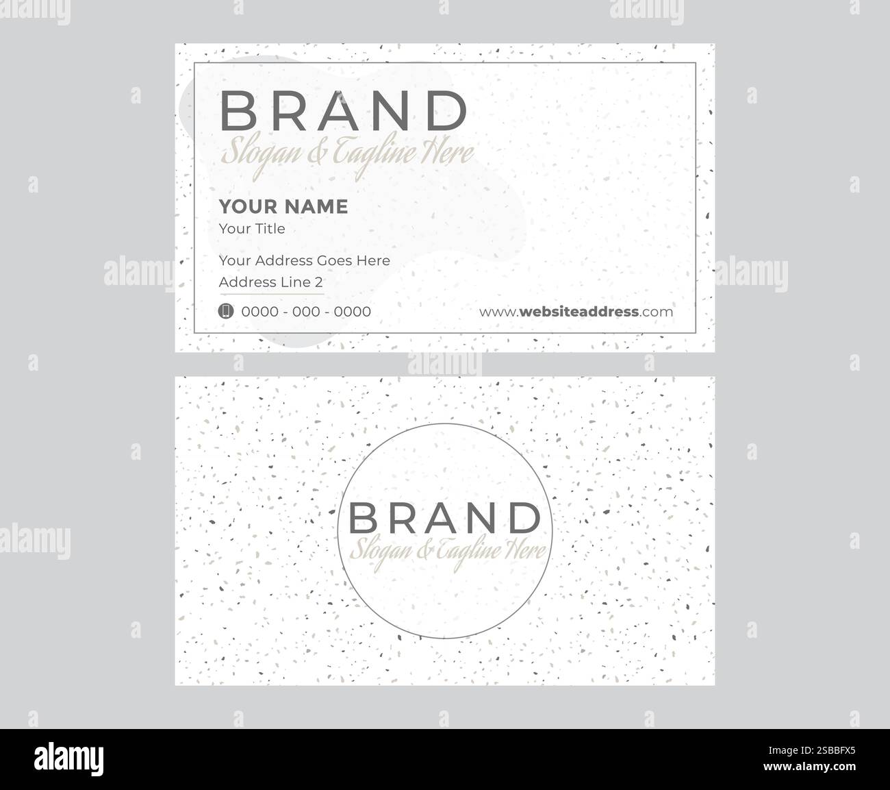 White Terrazzo Minimal Business Card Design Stock Vector