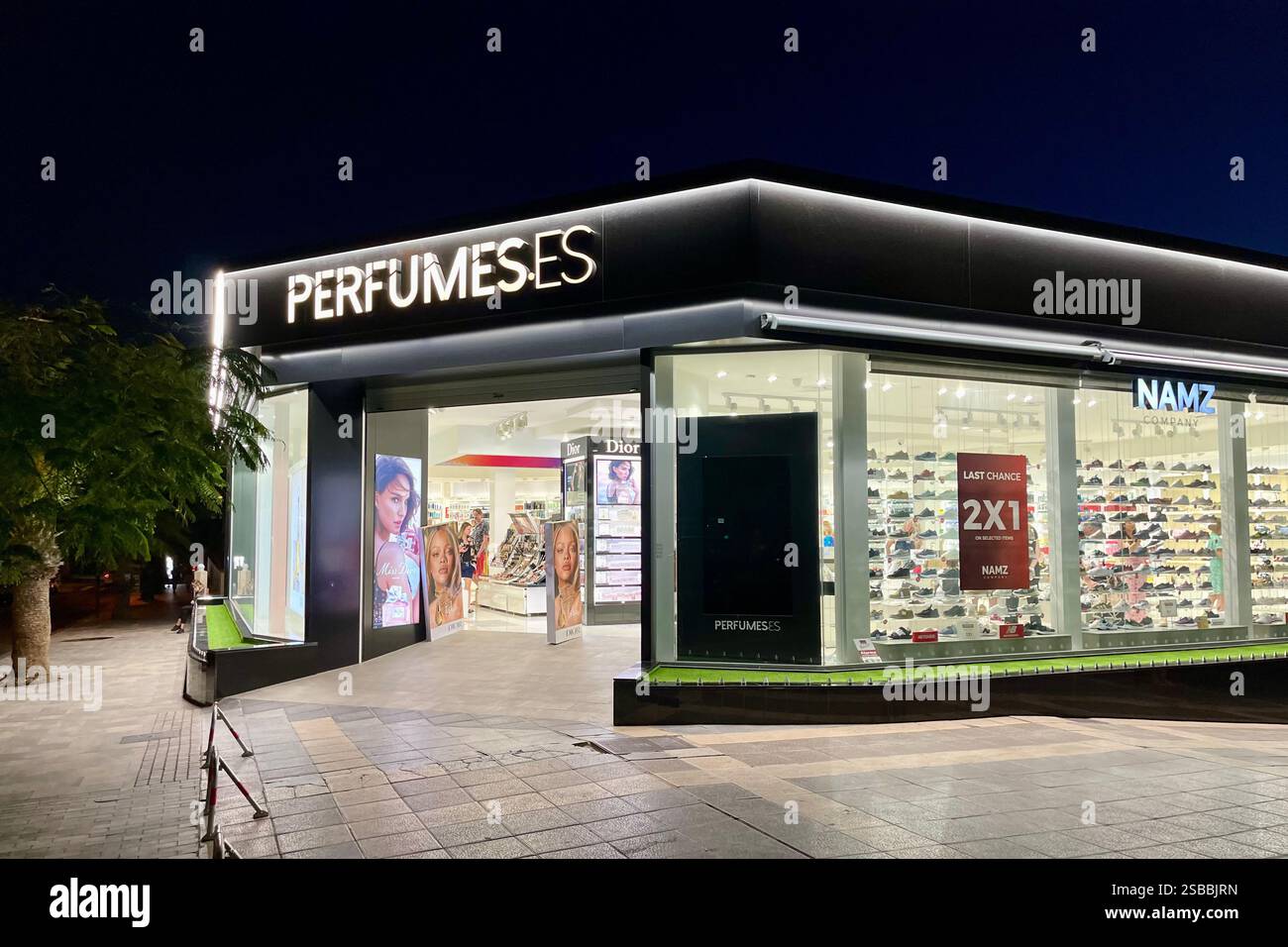 Perfumes.ES Store in Costa Adeje. Tenerife, Canary Islands, Spain. 15th January 2025. - Smartphone Captured Stock Image
