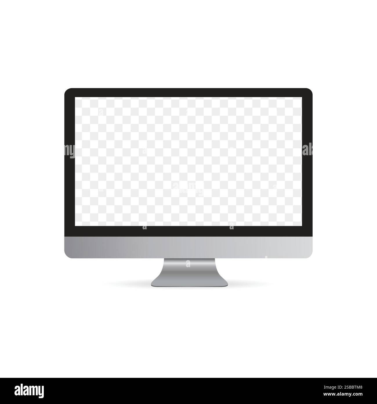 Computer Mockup. Notebook PC realistic vector illustration with transparent lcd Stock Vector