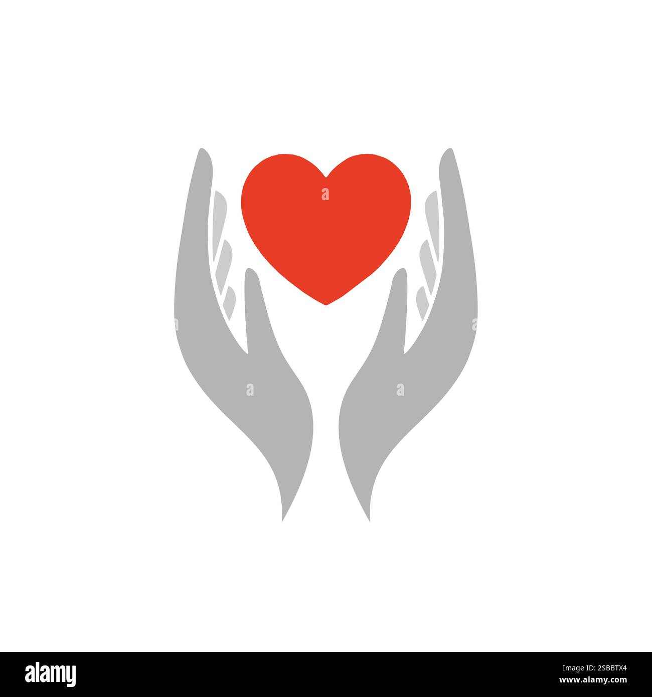 Heart in hand symbol. Logo template for charity, health. Vector ...