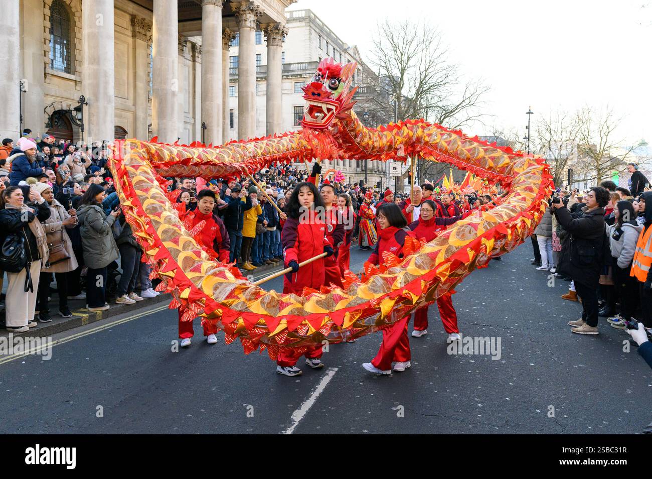 London, UK. 2 February 2025. Participants take part in the Chinese New ...