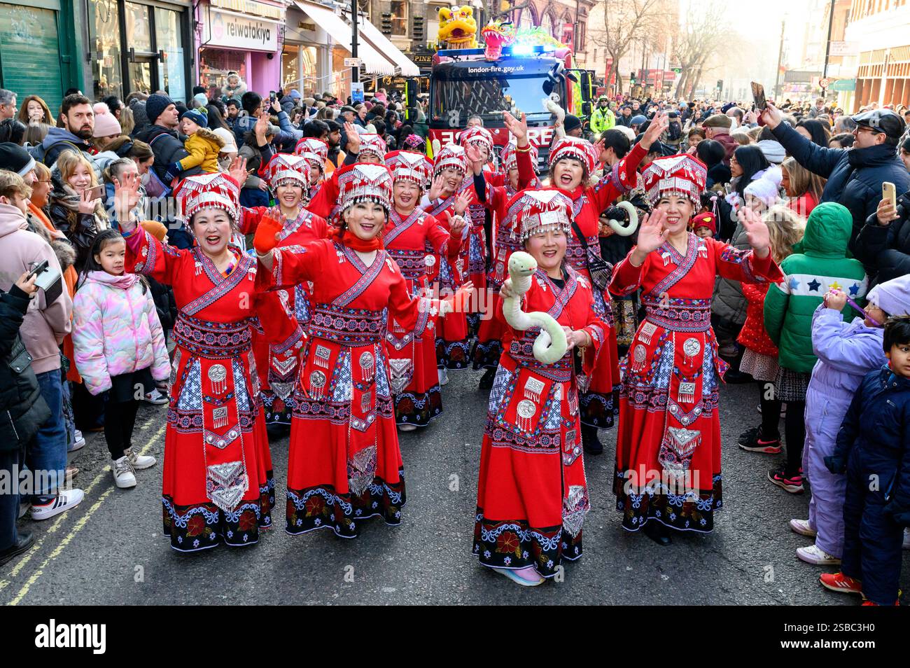 London, UK. 2 February 2025. Participants take part in the Chinese New ...