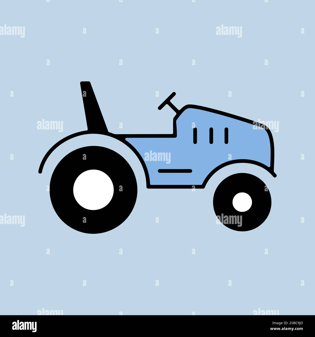 Tractor isolated flat icon. Farmer machine. Agriculture sign. Graph ...