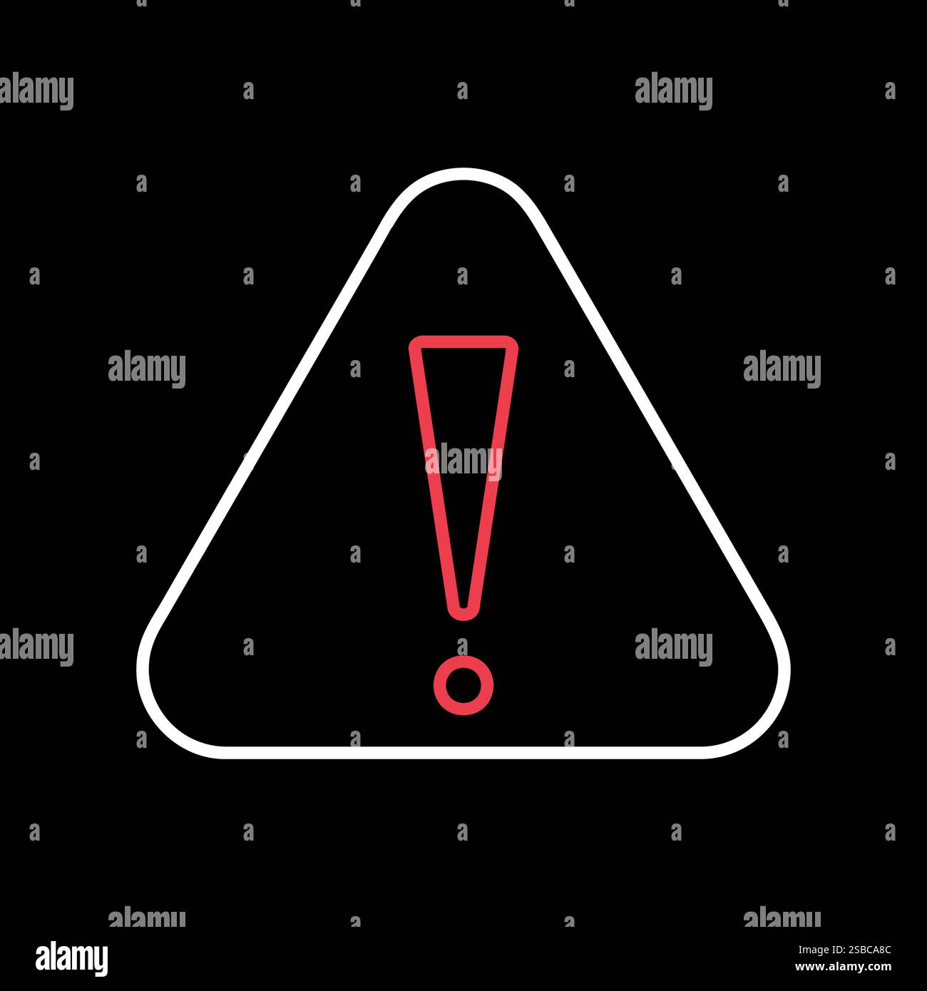 Attention sign with exclamation mark vector on black background icon ...