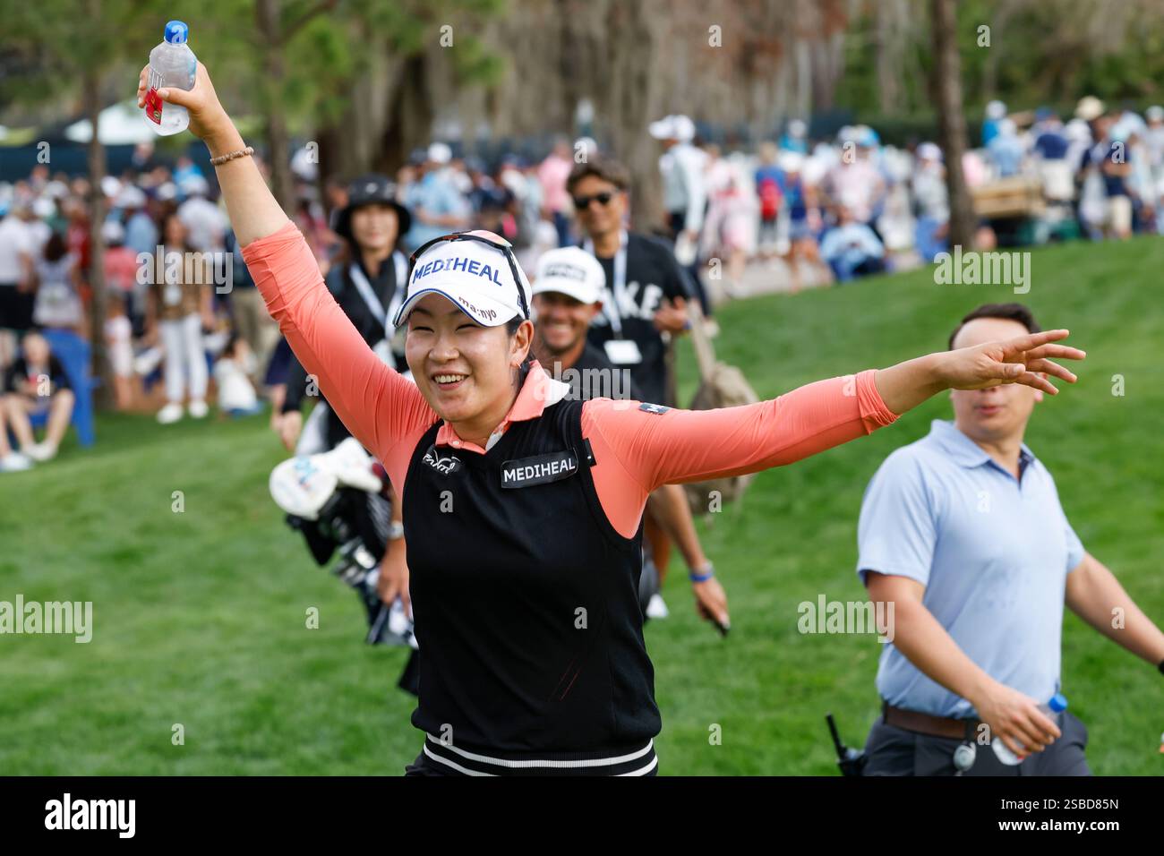 A Lim Kim reacts after winning the Hilton Grand Vacations Tournament of