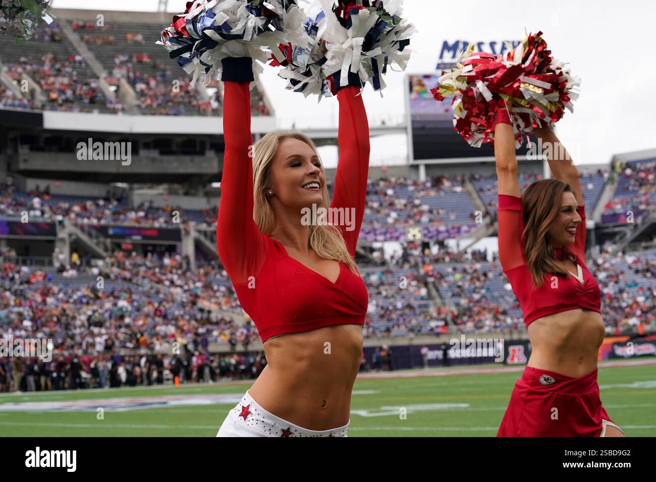Cheerleaders perform during the flag football event at the NFL Pro Bowl