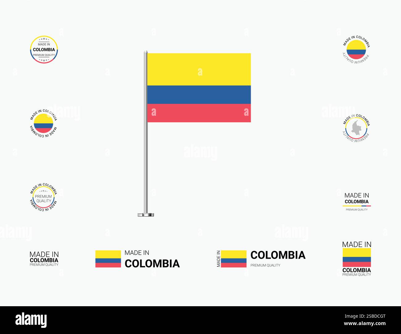 Editable colombia flag vector Cut Out Stock Images & Pictures - Alamy