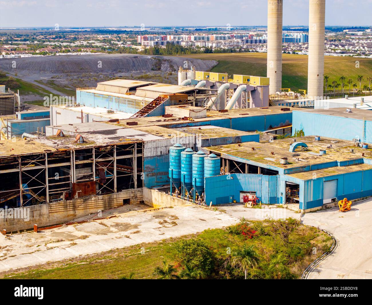 Aerial inspection photo Doral Miami Florida incinerator aftermath fire ...