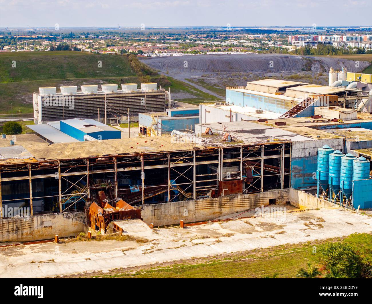 Aerial inspection photo Doral Miami Florida incinerator aftermath fire ...
