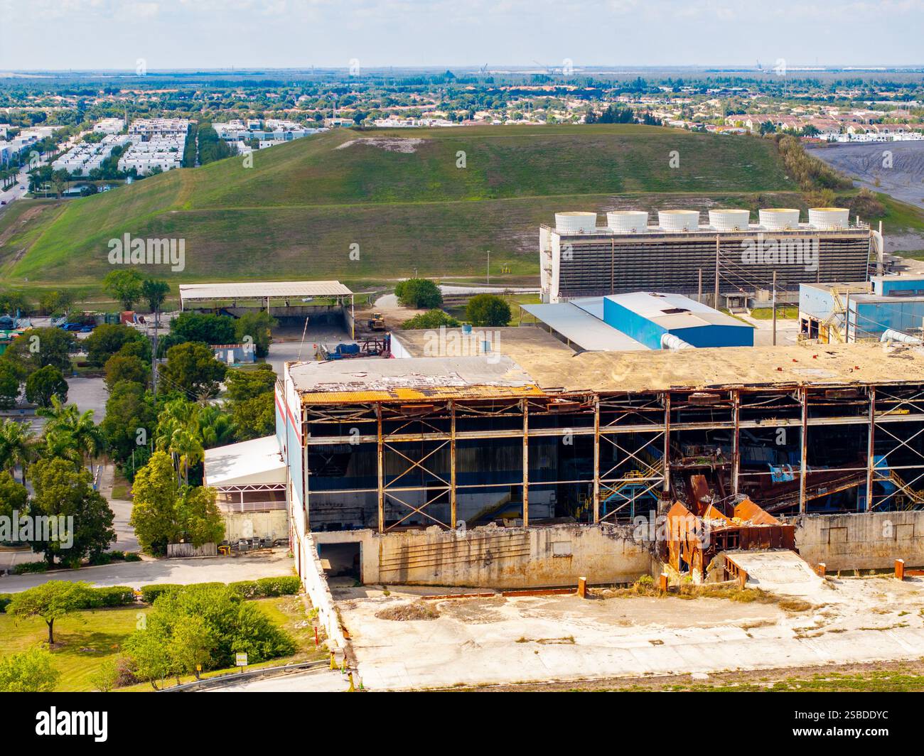 Aerial inspection photo Doral Miami Florida incinerator aftermath fire ...