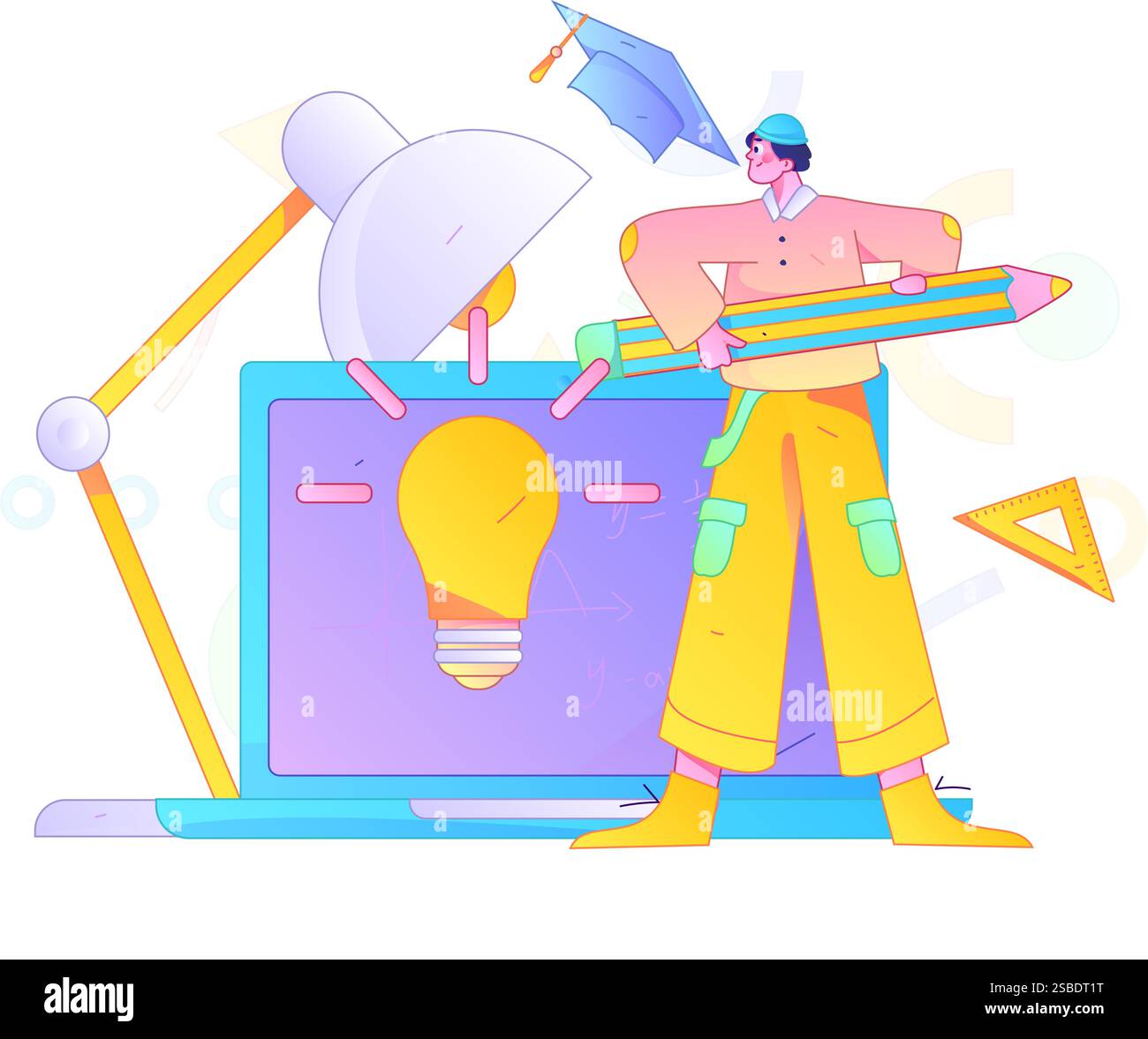 Learning Human Vector Education and learning people flat vector concept hand drawn ...