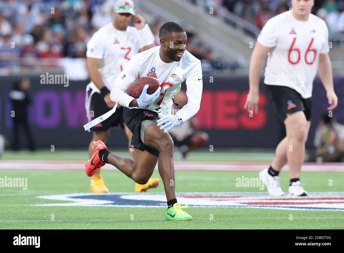 Denver Broncos Marvin Mims, Jr. runs with the ball during the NFL Pro