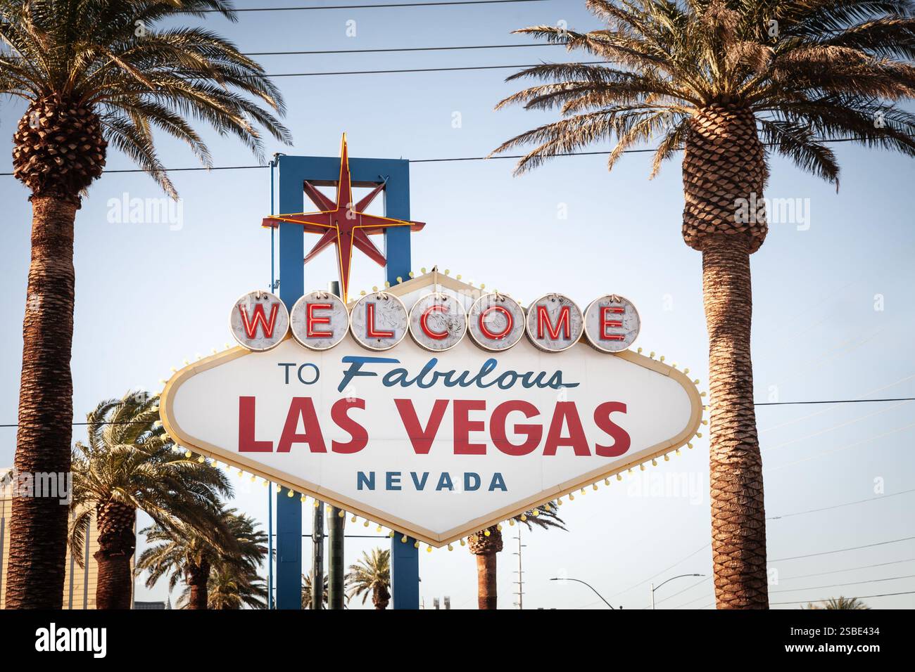 The iconic ‘Welcome to Fabulous Las Vegas’ sign, a famous landmark on ...