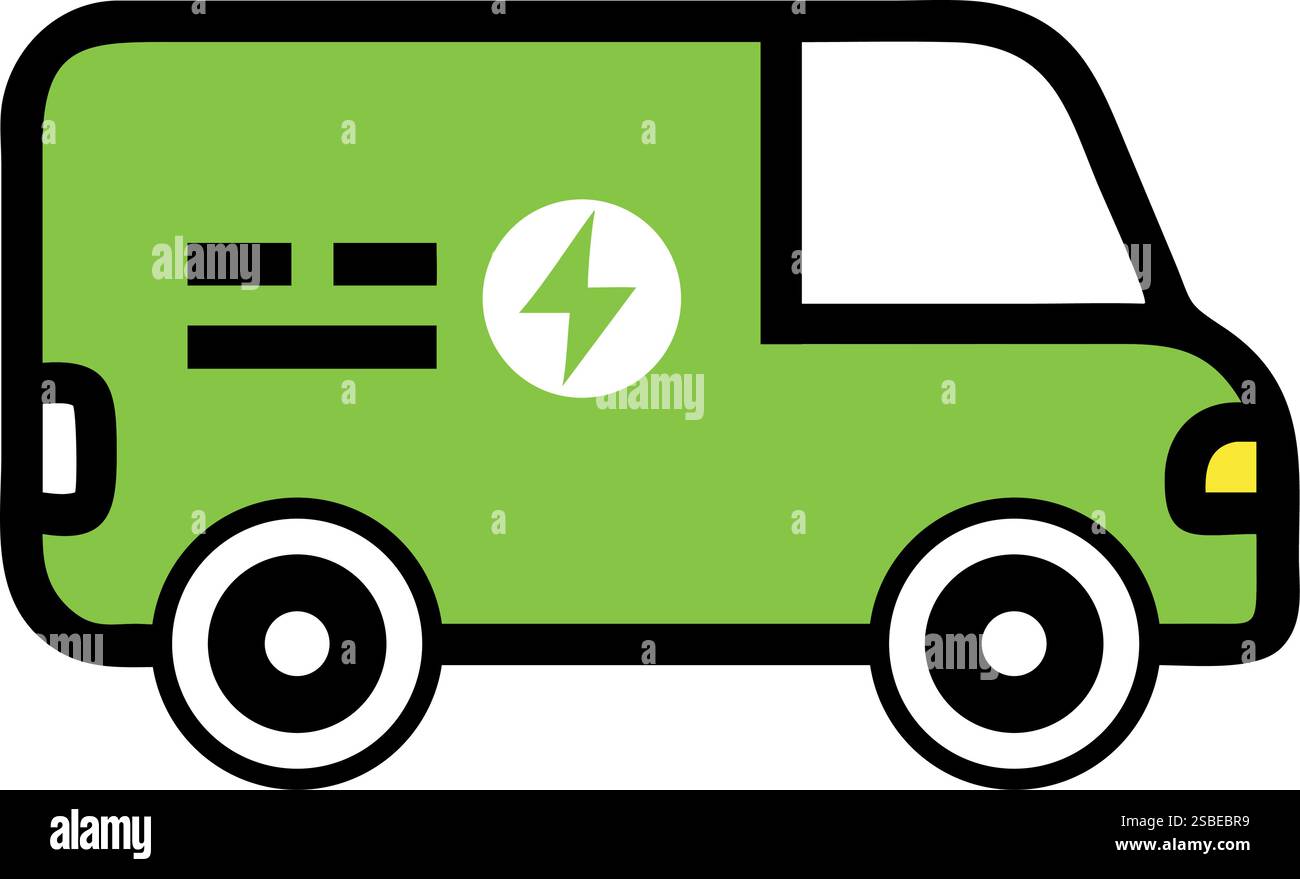 Green Energy Electric Van Sustainable Transport Stock Vector Image ...