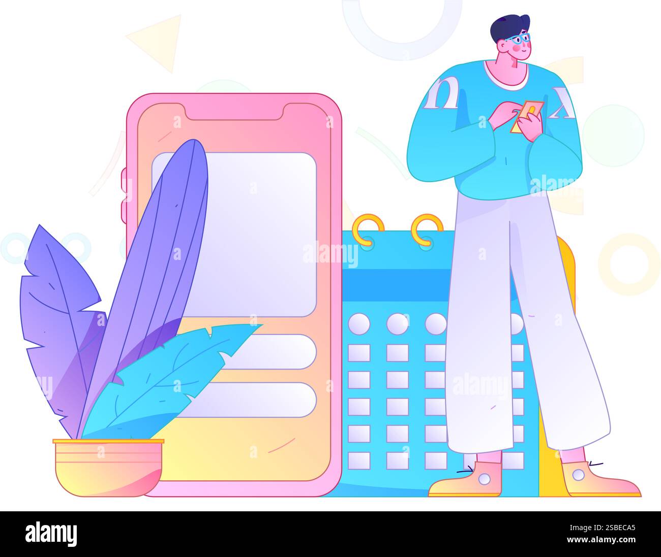 Check-in character flat vector concept operation hand-drawn ...