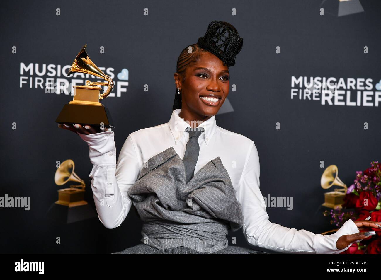 Doechii Rapping Doechii poses in the press room with the award for best rap album for ...