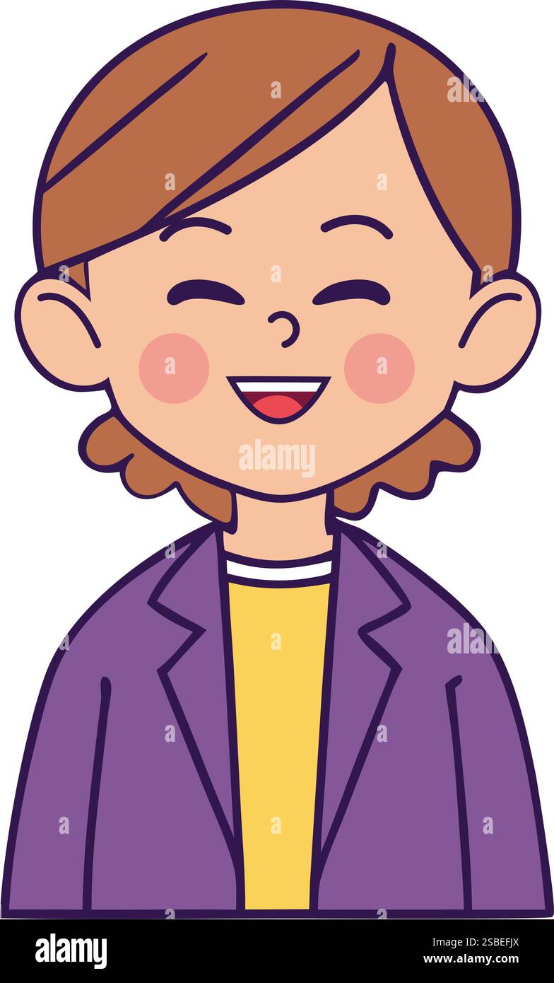 Happy Girl Cartoon Character Illustration Stock Vector Image & Art - Alamy