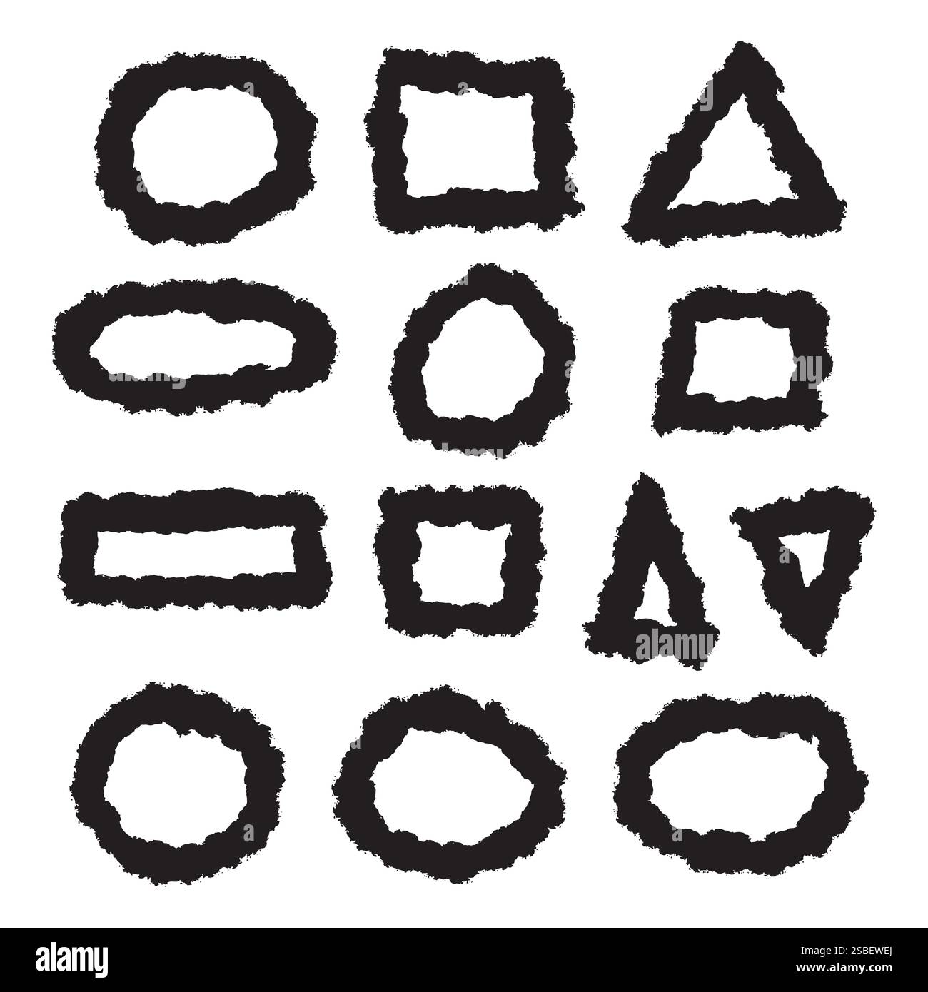 Grunge artistic brush strokes set. Stock Vector