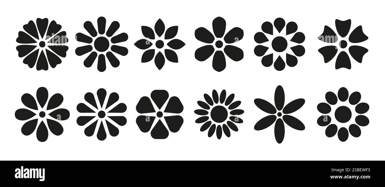 Floral geometric icon set Stock Vector