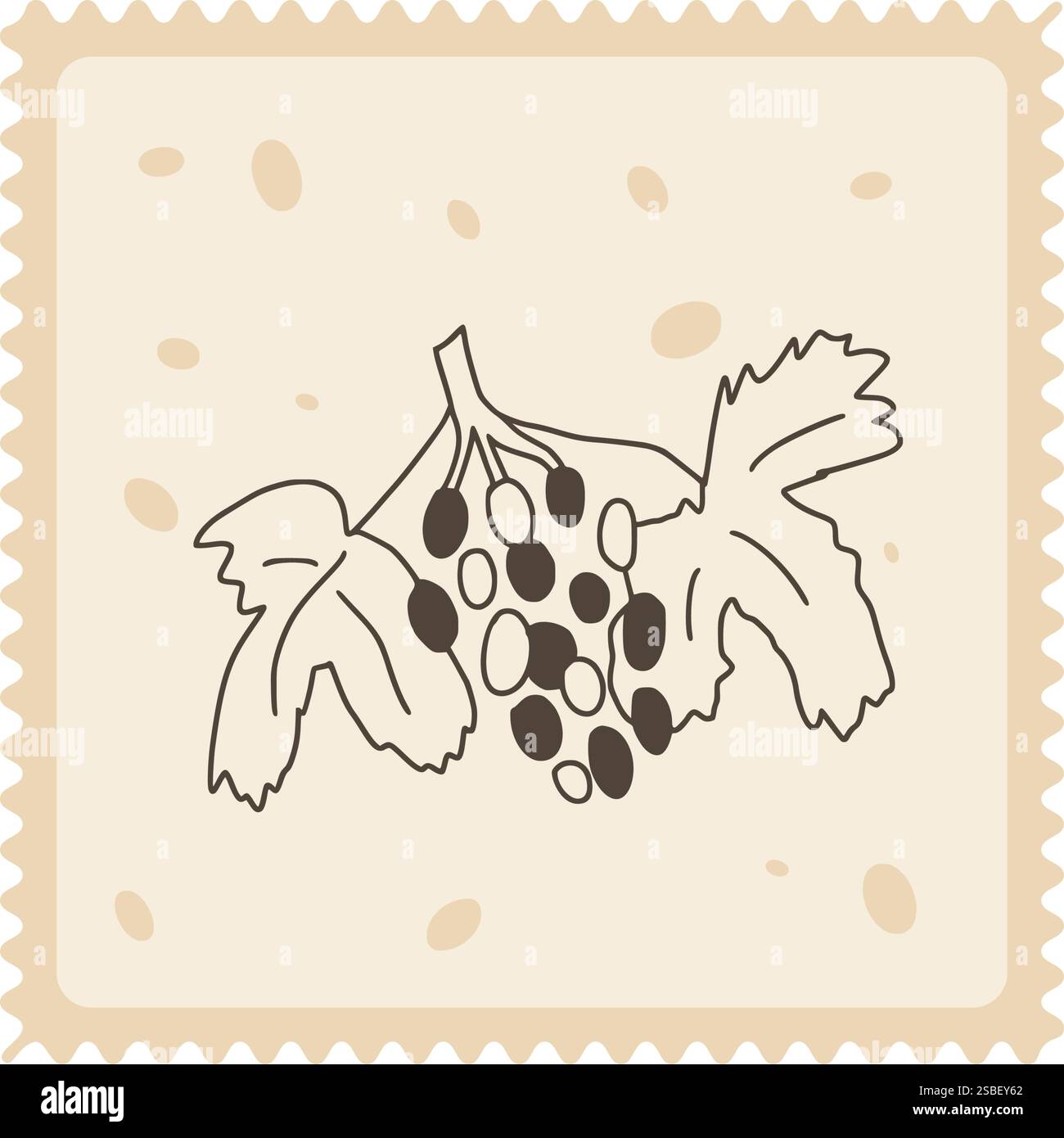 Grape emblem. Vineyard square stamp. Winery rectangle perforated edges ...