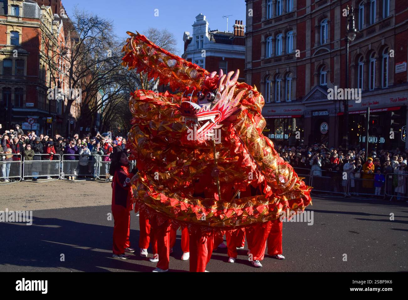 London, UK. 2nd February 2025. Performers entertain the crowds with a