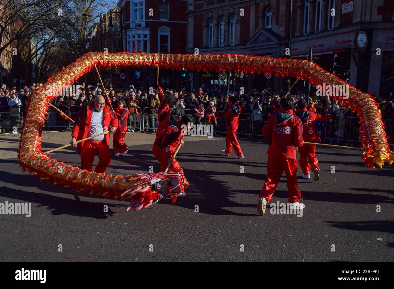 London, UK. 2nd February 2025. Performers entertain the crowds with a