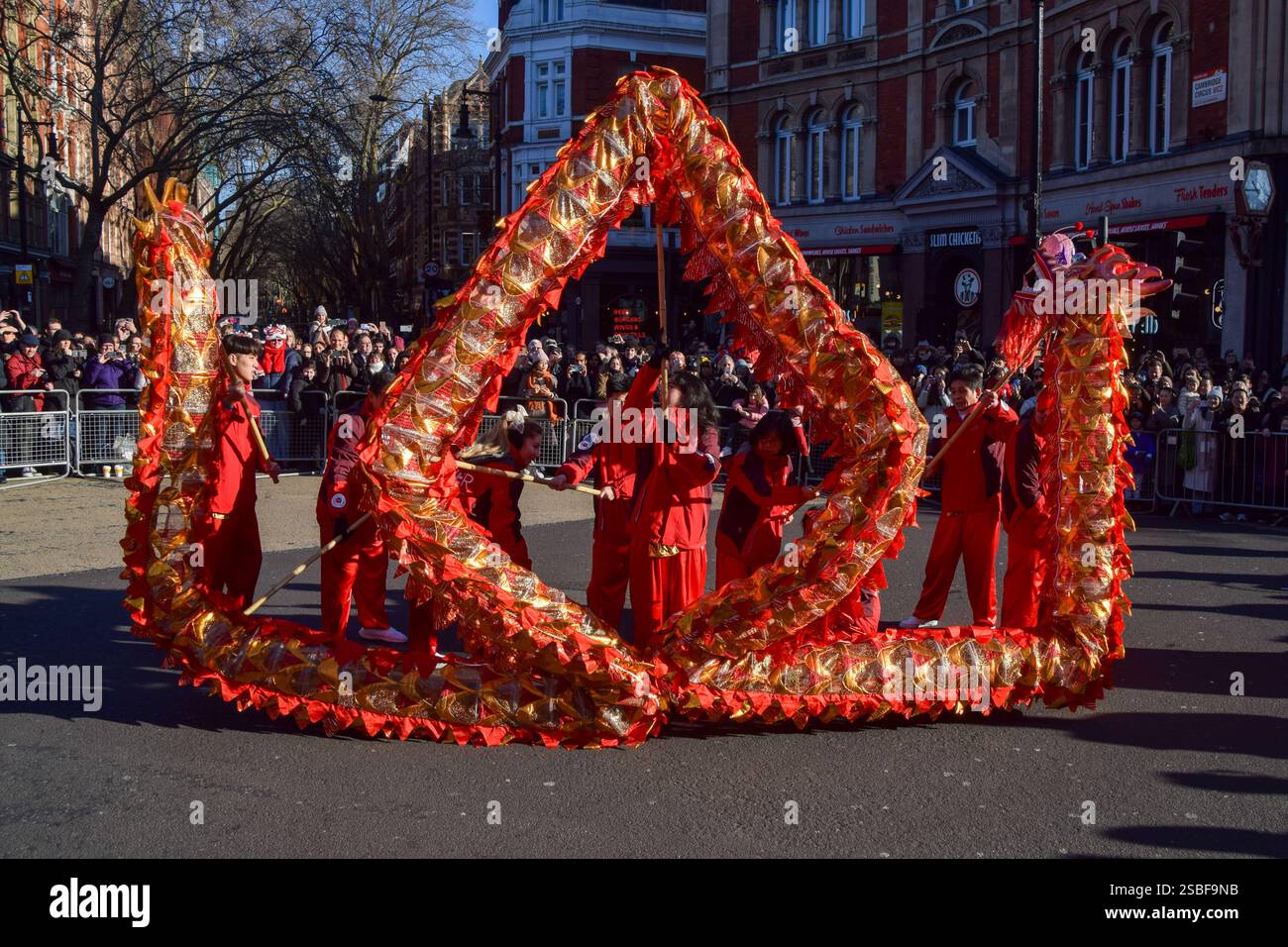 London, UK. 2nd February 2025. Performers entertain the crowds with a