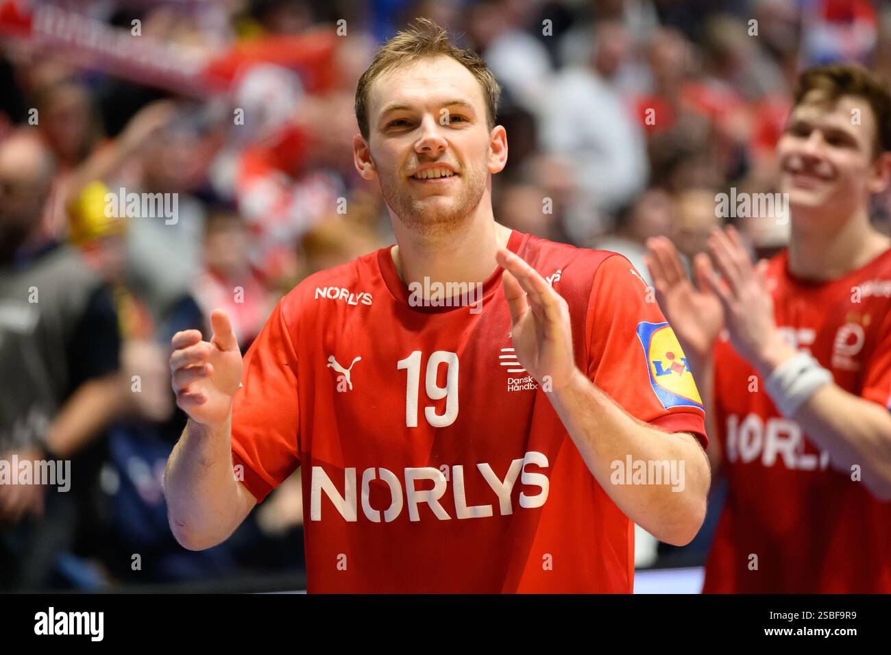 Oslo, Norway. 02nd, February 2025. Mathias Gidsel (19) of Denmark seen