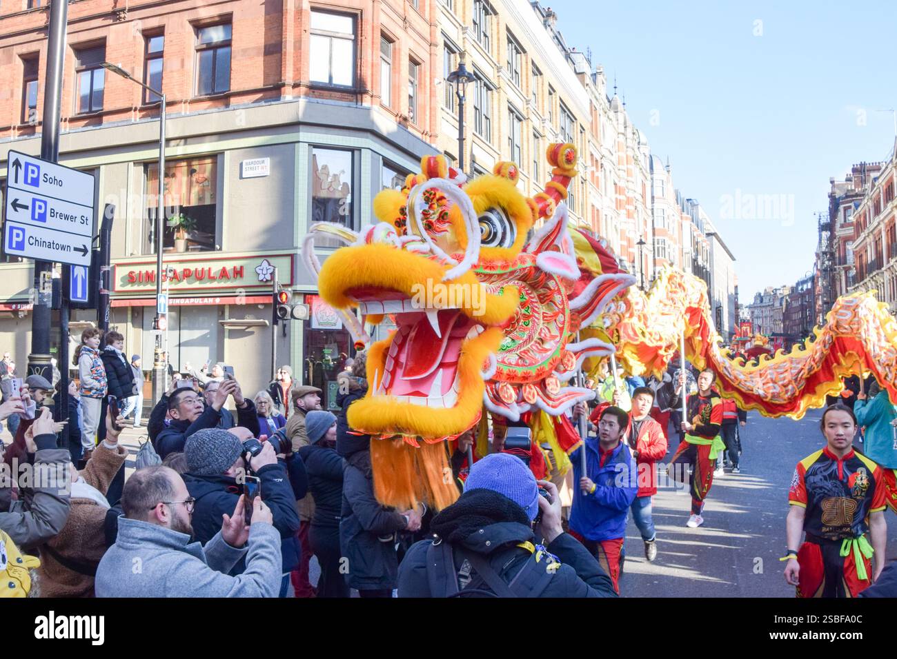 London, UK. 2nd February 2025. Performers entertain the crowds with a