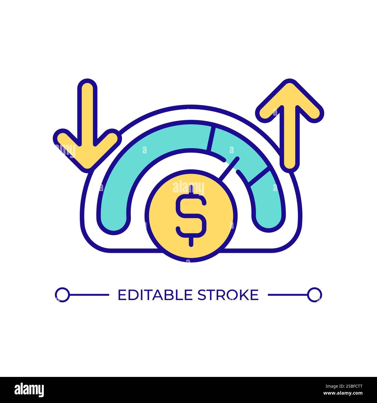 Cost meter RGB color icon Stock Vector