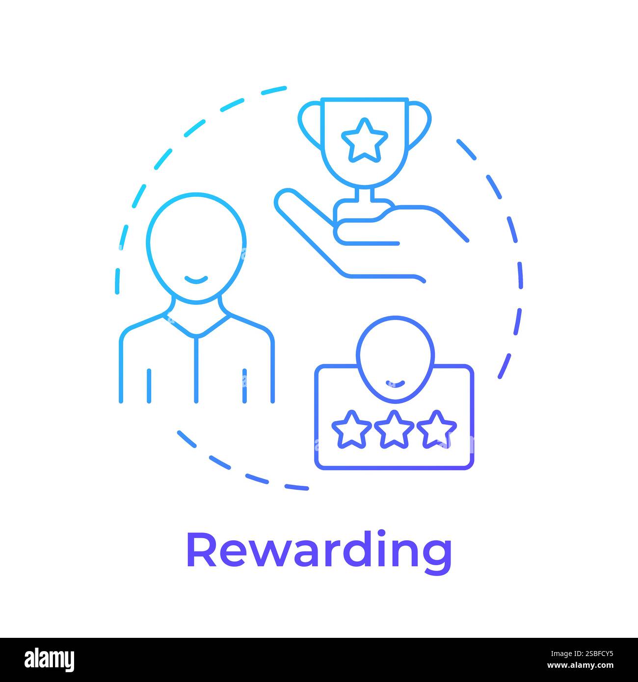 Rewarding blue gradient concept icon Stock Vector