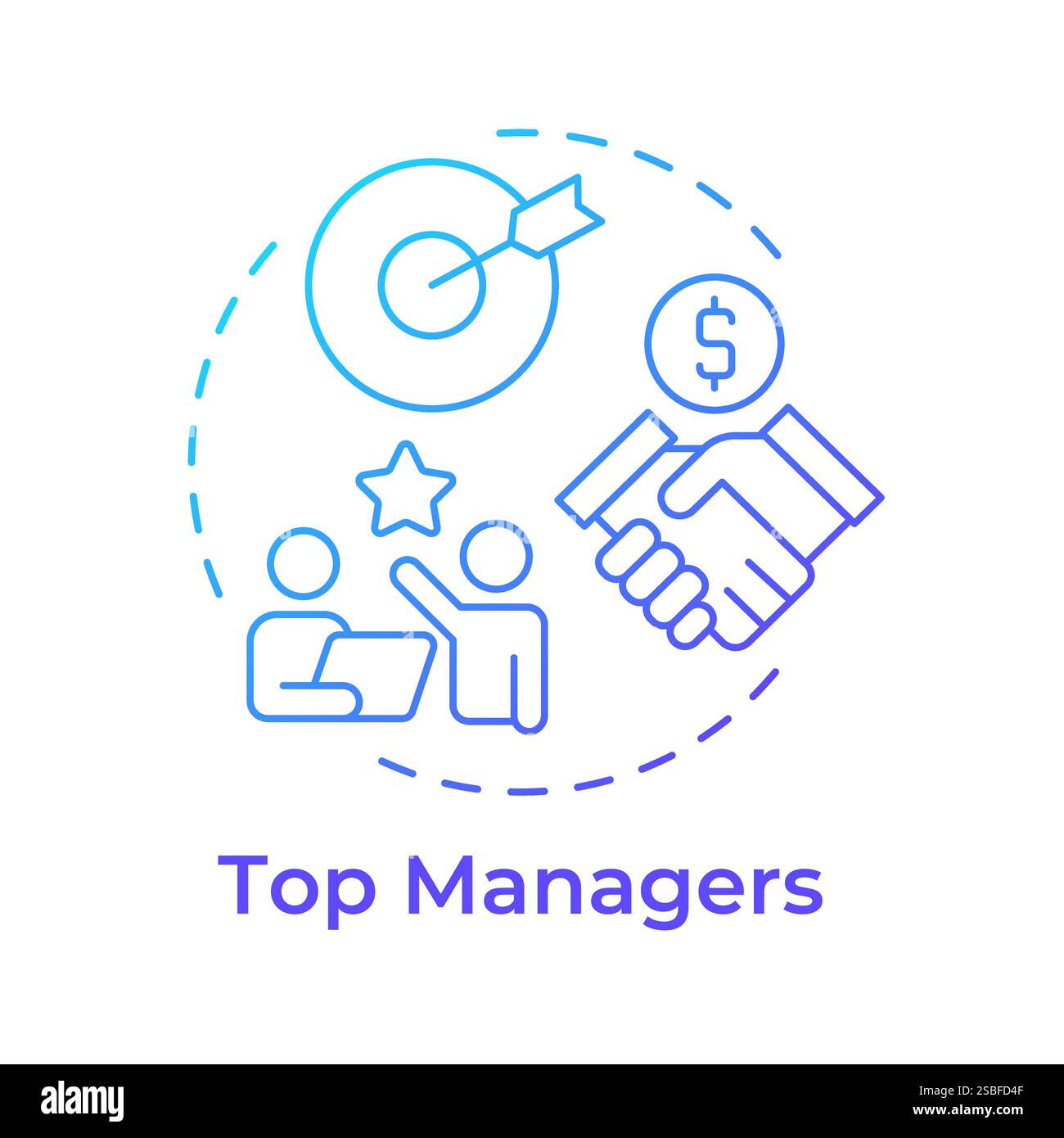 Top managers blue gradient concept icon Stock Vector