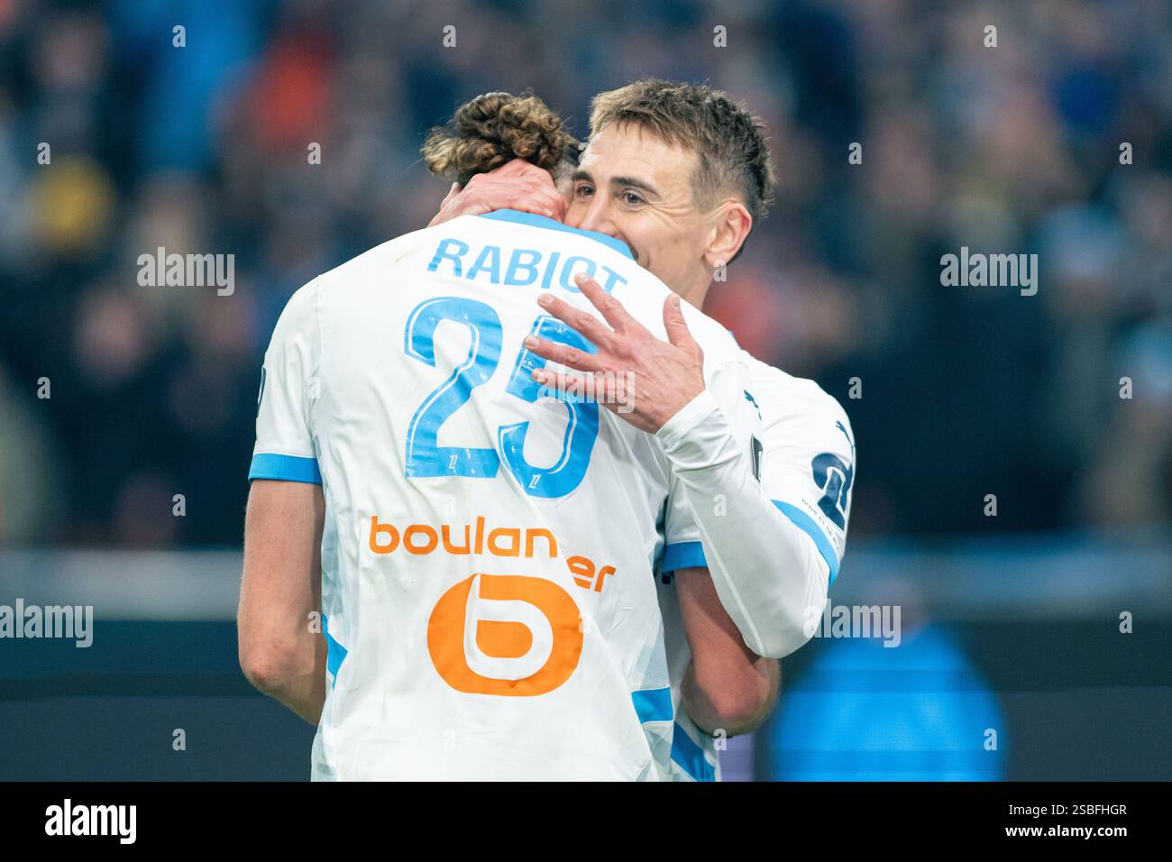 Marseille, France. 02nd Feb, 2025. Valentin Rongier and Adrien Rabiot ...
