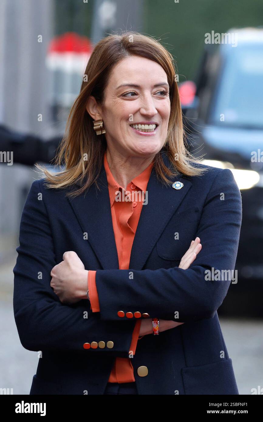 European Parliament President Roberta Metsola Arrives For An EU Summit European Parliament President Roberta Metsola Arrives For An Eu Summit At The Egmont Palace In Brussels Monday Feb 3 2025 Ap Photogeert Vanden Wijngaert 2SBFNF1
