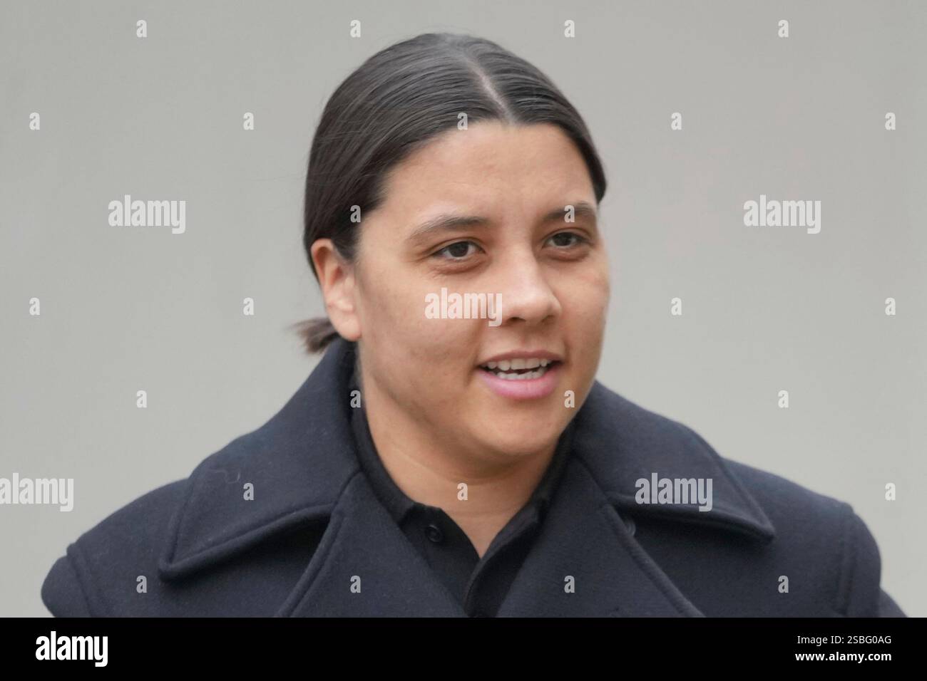 Australian football star, Chelsea striker Samantha Kerr arrives a court