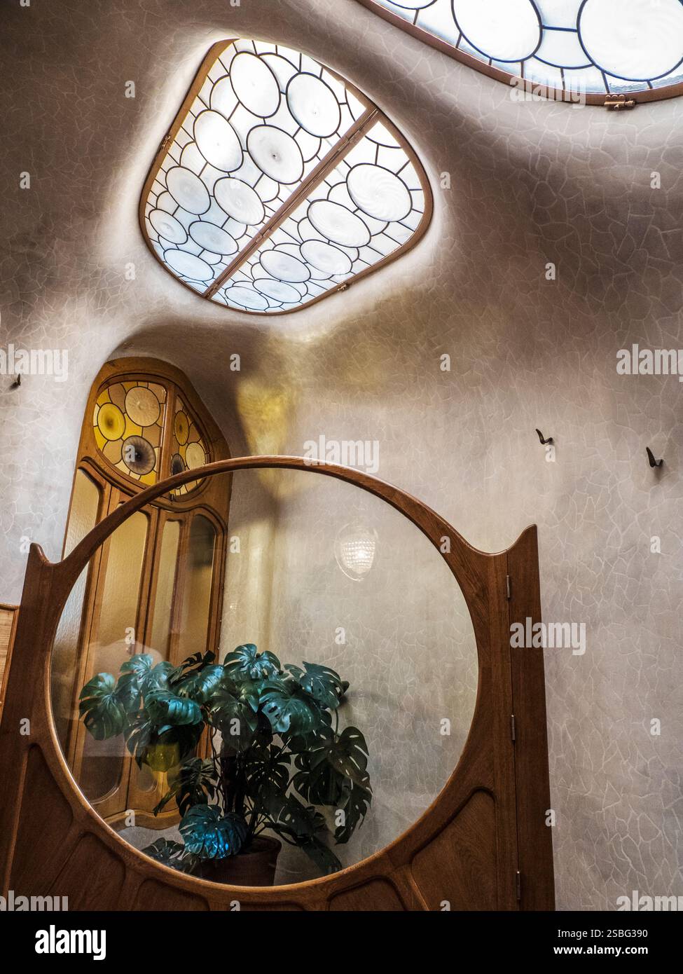 Interior of the Casa Batlló designed by Antoni Gaudi, in Barcelona ...