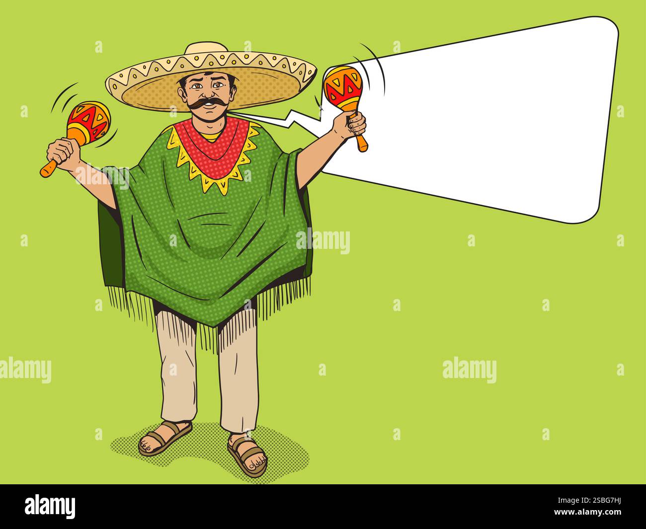 Mexican man poncho hat sombrero Stock Vector Images - Alamy