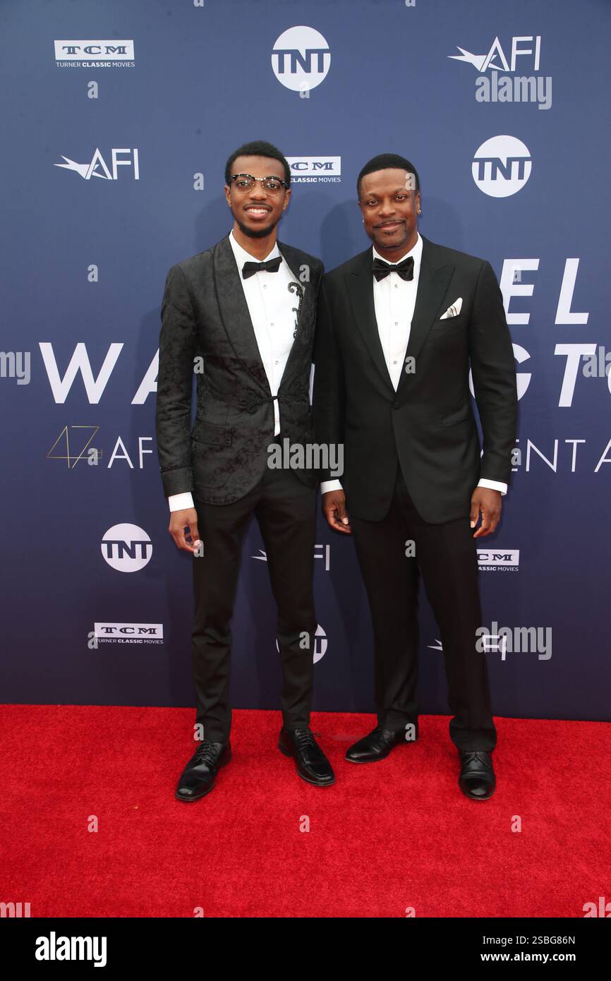 Chris Tucker and his son Destin Christopher Tucker arrives for the 47th