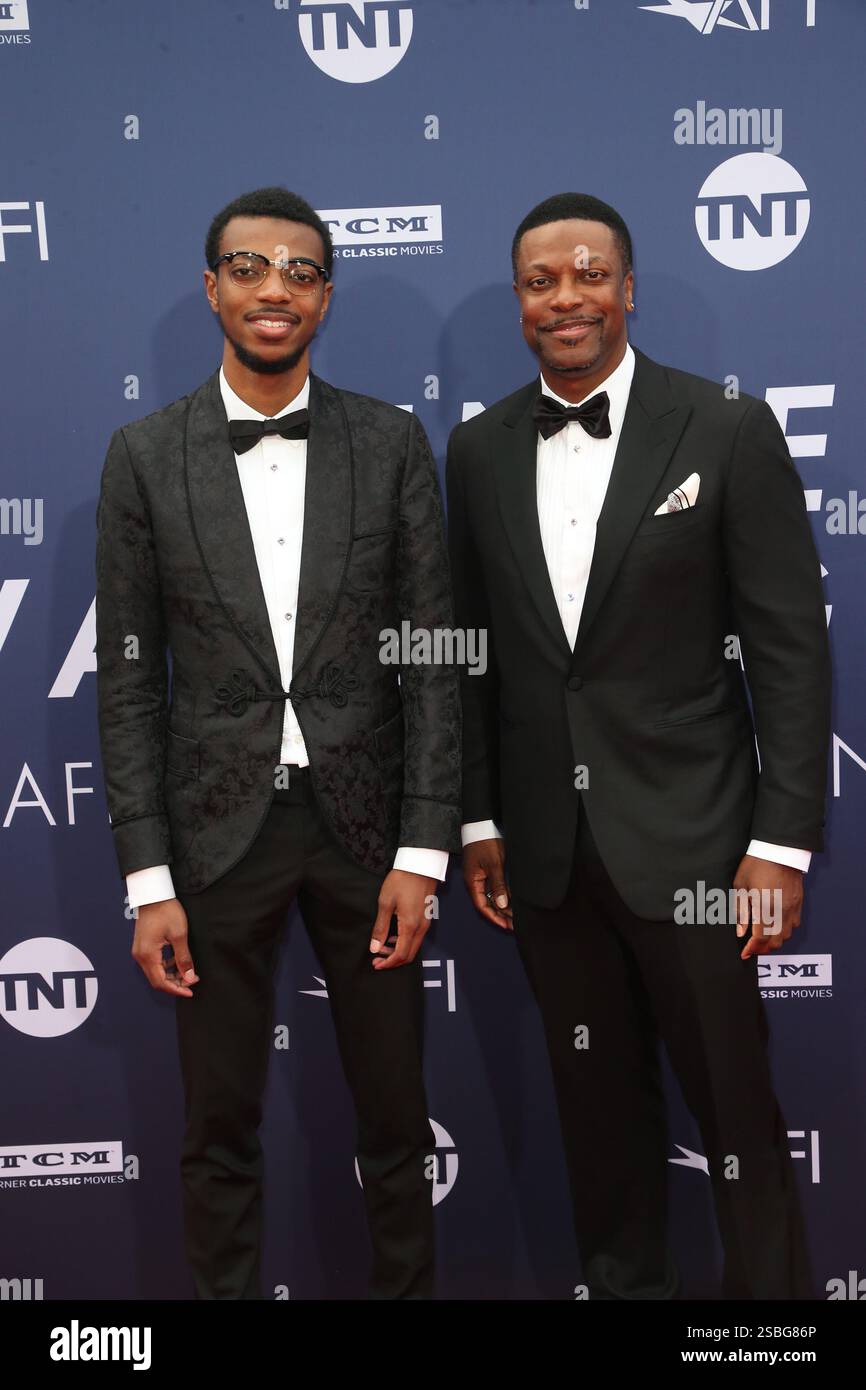 Chris Tucker and his son Destin Christopher Tucker arrives for the 47th