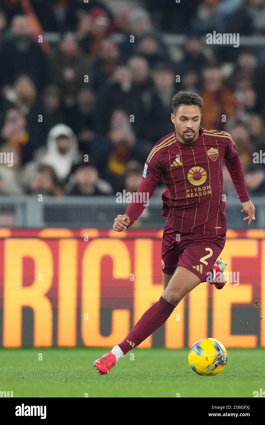Roma, Italia. 02nd Feb, 2025. Roma's Devyne Rensch during the Serie A ...