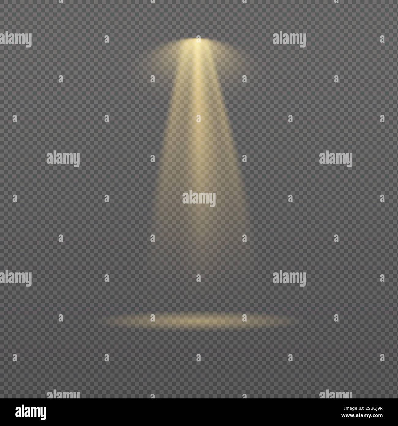 ellow spotlight. Light effect vector on transparent background Stock Vector