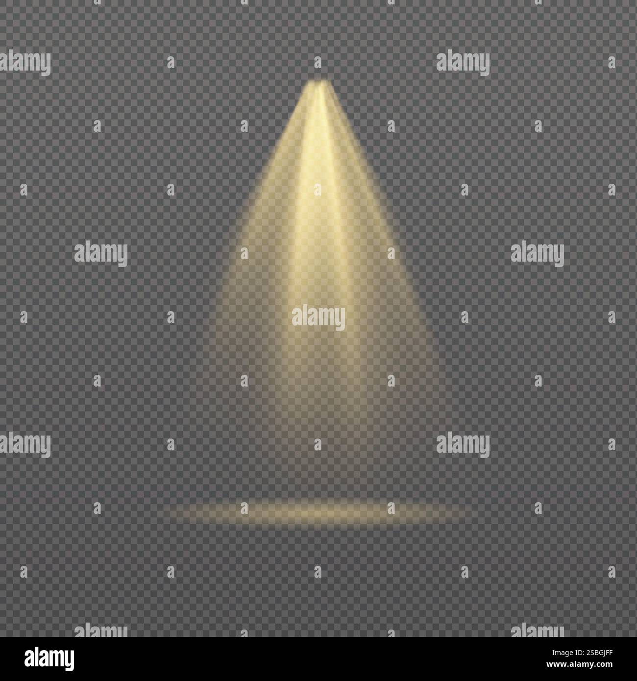 ellow spotlight. Light effect vector on transparent background Stock Vector