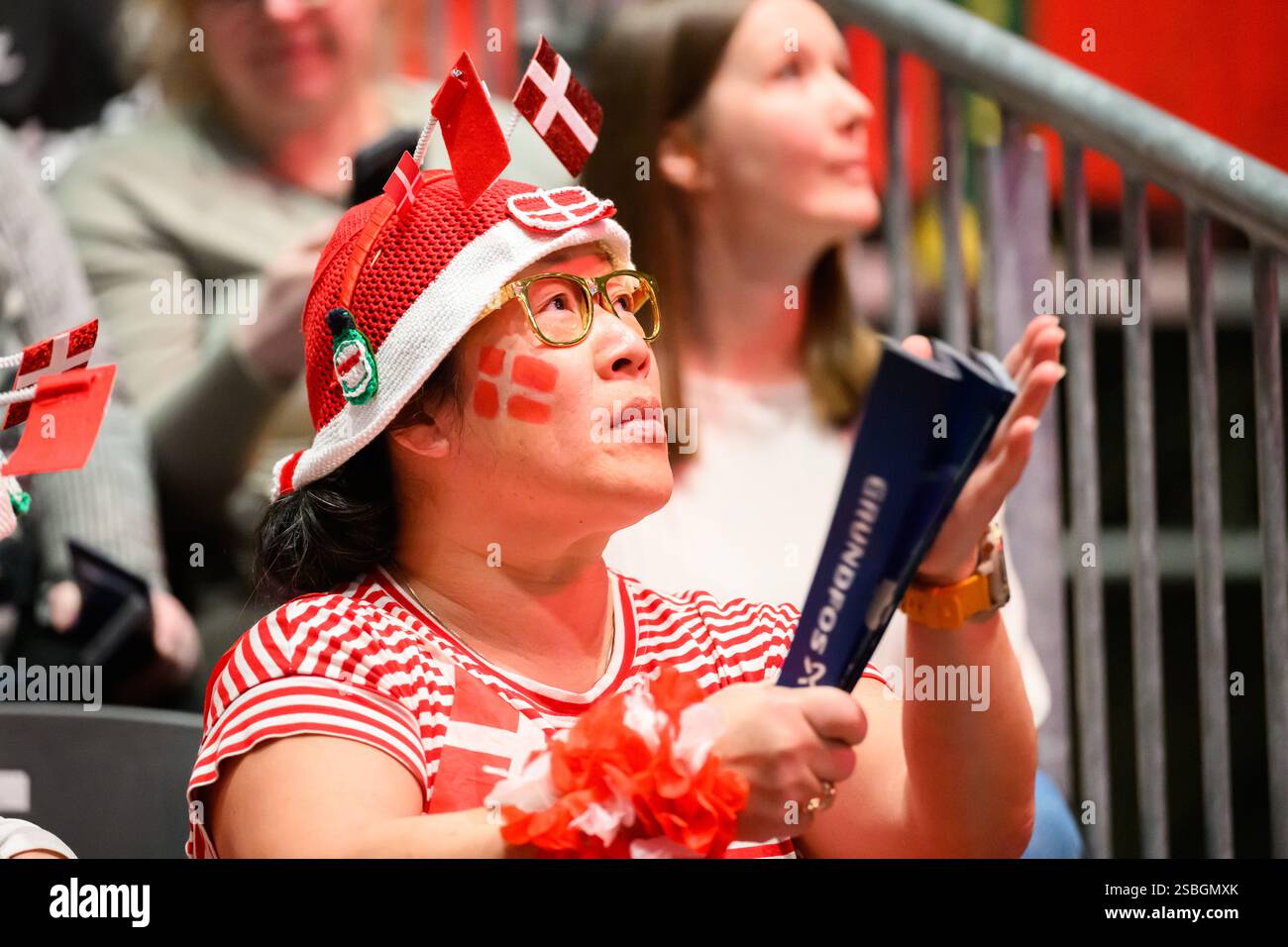 Oslo, Norway. 02nd, February 2025. Danish handball fans seen at the
