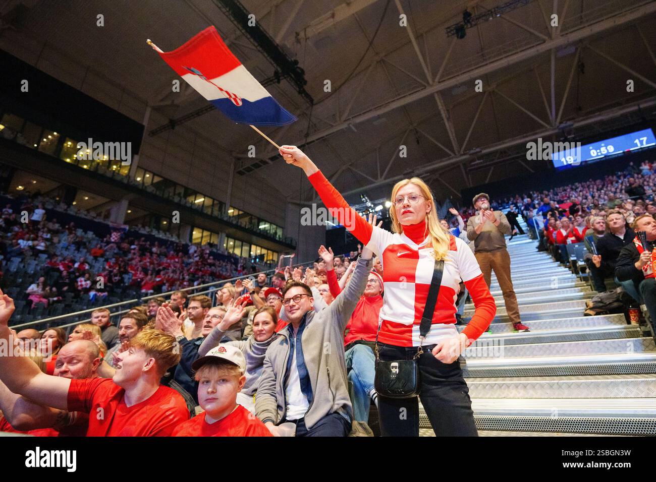 Oslo, Norway. 02nd, February 2025. Croatian handball fans seen at the