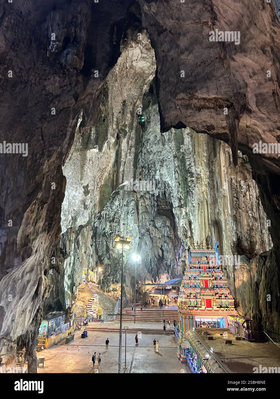 Hindu Temple Inside Batu Caves in Kuala Lumpur, Malaysia - Smartphone Captured Stock Image