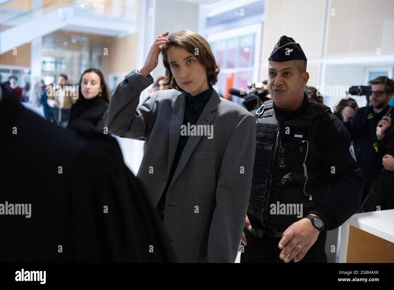 Paris, France. 03rd Feb, 2025. French actress Adele Haenel leaves after ...