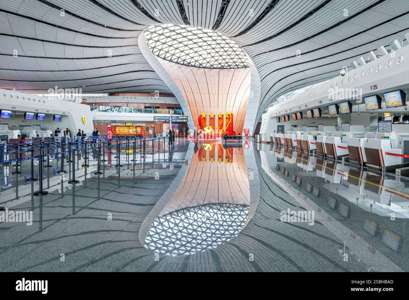 Beijing, China - April 12, 2024: Daxing New International Airport Terminal in Beijing, China. Stock Photo