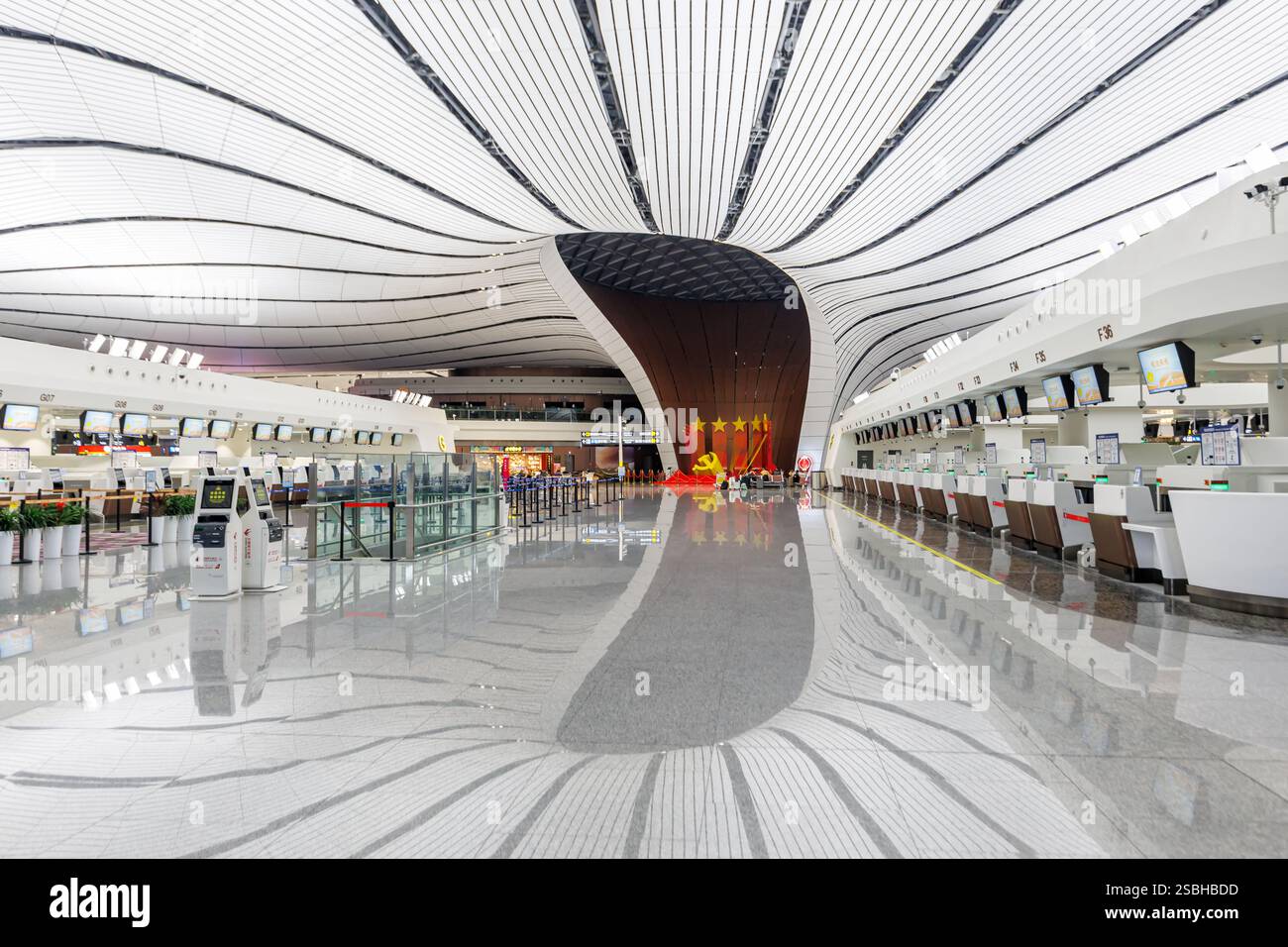 Beijing, China - April 11, 2024: Daxing New International Airport Terminal in Beijing, China. Stock Photo