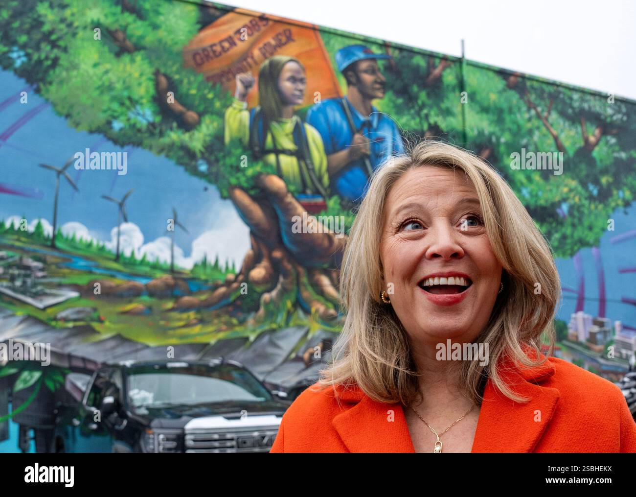 Ontario NDP Leader Marit Stiles departs from a campaign event in Oshawa